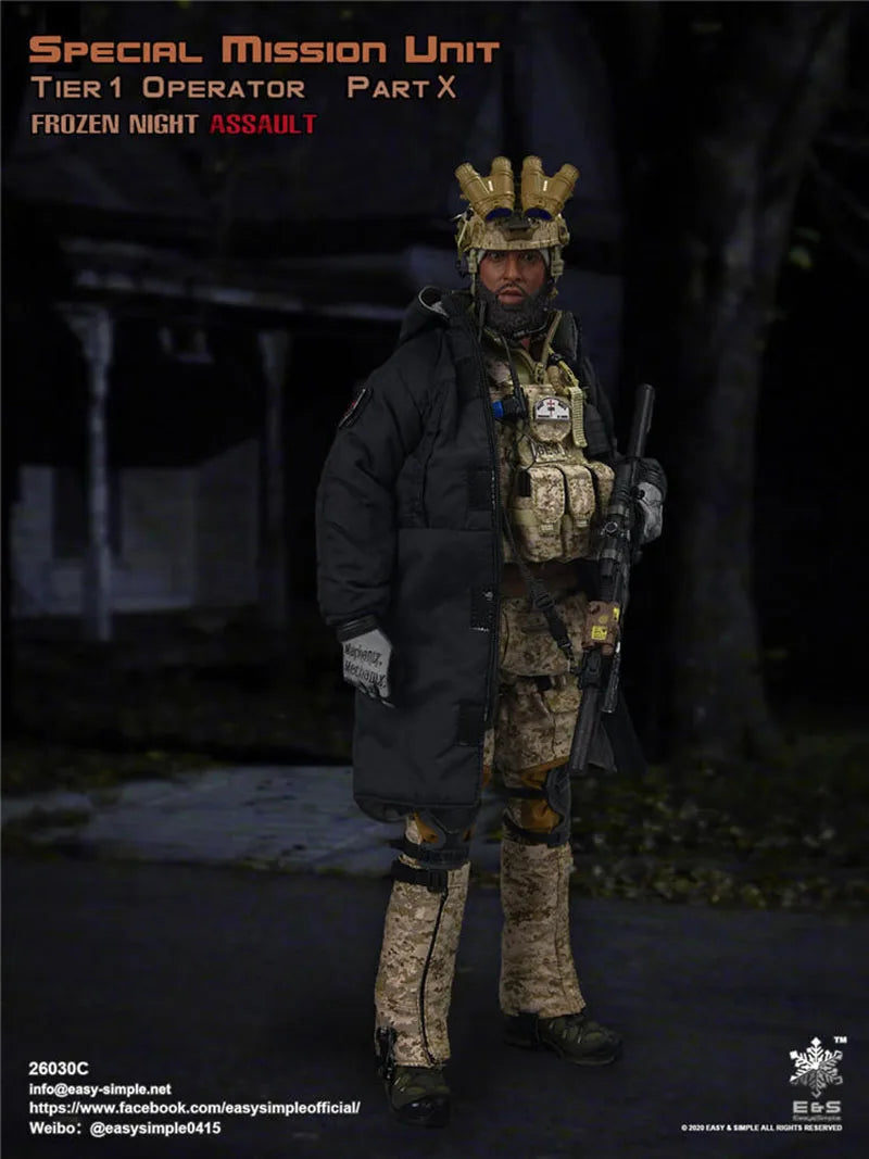 Collection Easy&Simple Es 26030C  1/6 Male Soldier U.S. Seal Night Raid Team Battle Suit Version Full Set 12" Action Figure