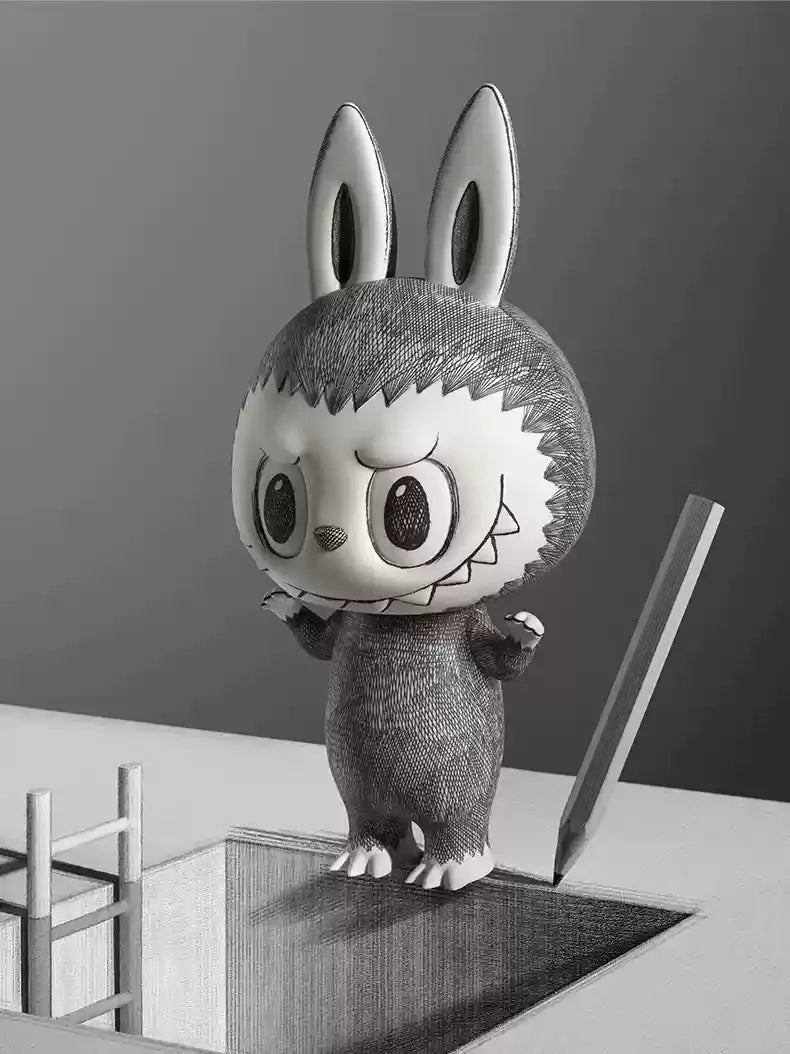 In Spot Labubu The Monsters Mega 400% Sketch Action Figures Labubu Collection Figurine Model Toy Customized Birthday Xmas Gift