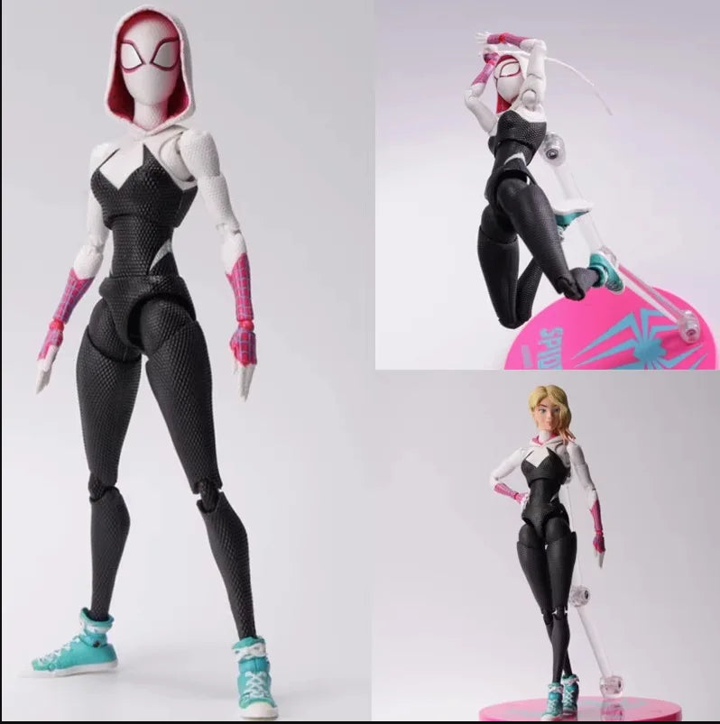 SHF Lady Amazing Spiderman Spidergwen BJD Spider Man Into the Spider-Verse Gwen Figur Modell Spielzeug