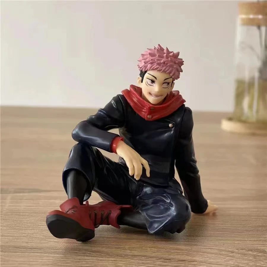 8CM Anime Jujutsu Kaisen Figur Itadori Yuji Gojo Satoru Sitzender Nudelstopper Modell PVC Sammlerstück PVC Statue Puppenspielzeug Geschenk