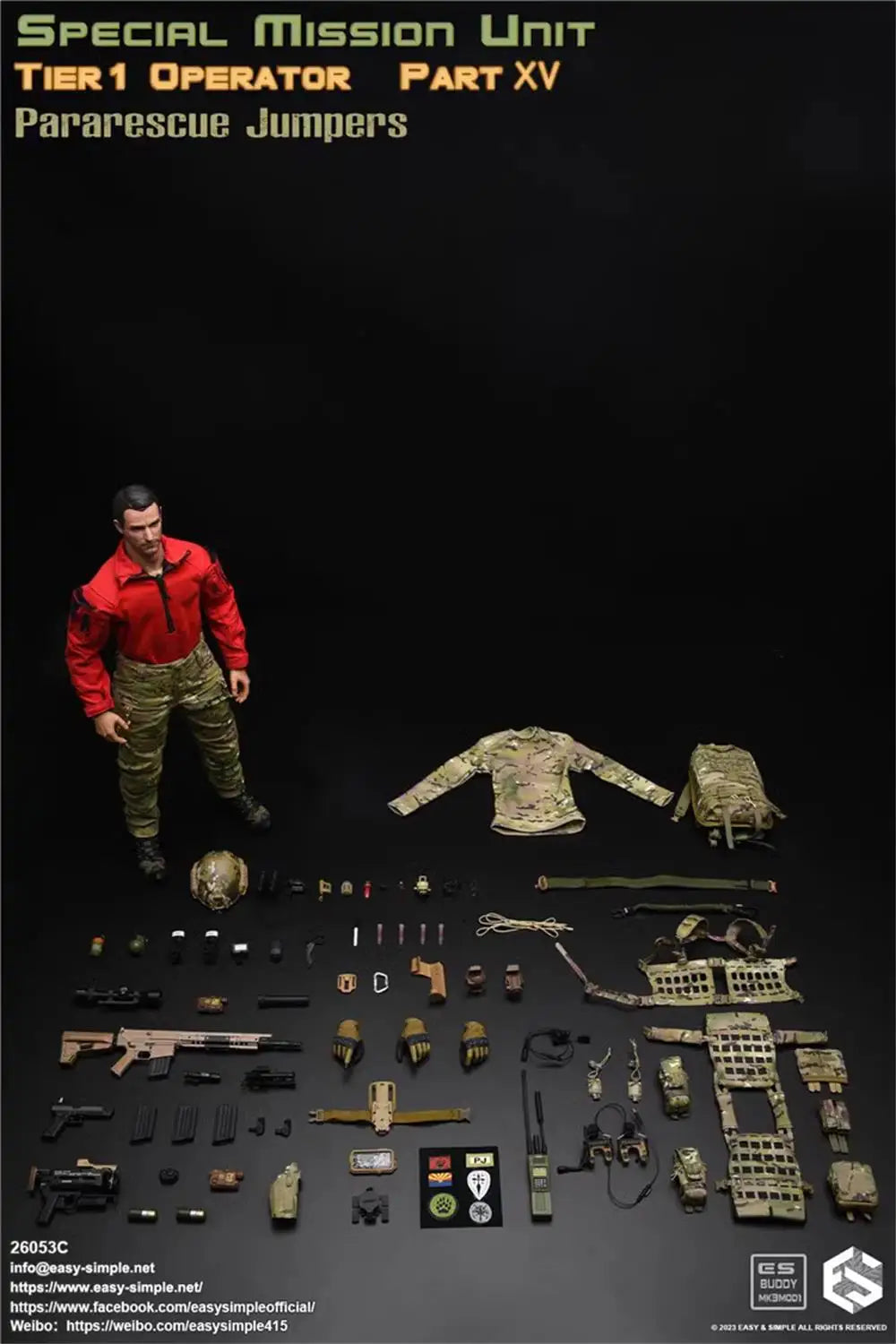 1/6 EASY&SIMPLE ES 26053C US. PJ Soldier Operation Unit Full Set Moveable Action Figure Set For Fans Collectable