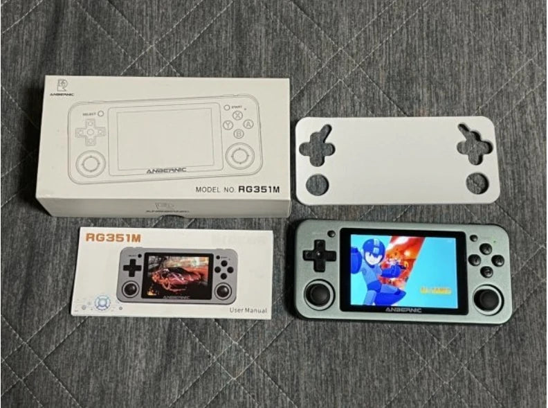 Original RG351M Game Console 3.5-inch IPS Screen 1GB+64GB Retro Handheld DS GB GBA GBC WSX MSX N64 SMD MAME Games WiFi Connect