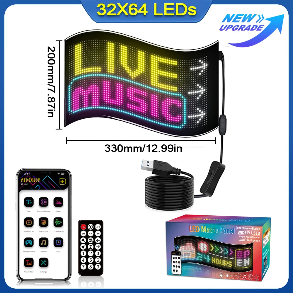 Smart Programmable Devil Eyes Flexible Panel Light For Cars APP Control LED Matrix Display Screen Message Scrolling Light