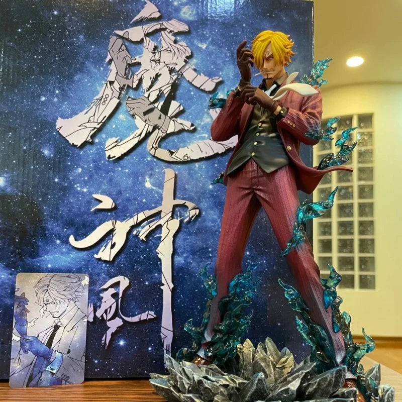 Фигурка Санджи от One Piece 25 см - Аниме Pop Smoking Sanji Фигурка от Devil Foot Статуя от PVC Колекционерска играчка за деца Подарък за рожден ден