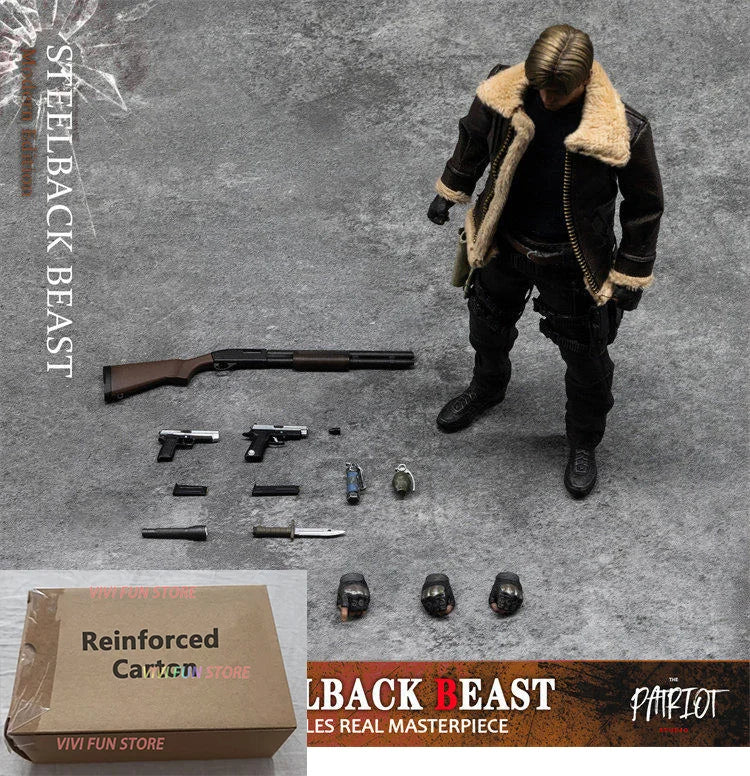 In Stock Originate Patriot Studio Leon STEELBACK BEAST 1/12 MILES REAL MASTERPIECE Movable Model Biohazard Game Toys