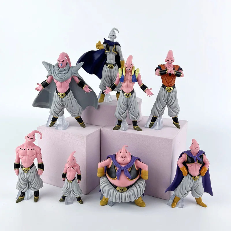 Hot 8pcs Dragon Ball Eight Buu Figurines Evil Majin Buu Bui Martial Arts Club Super Saiyan Anime Model Cute Ornaments Gifts