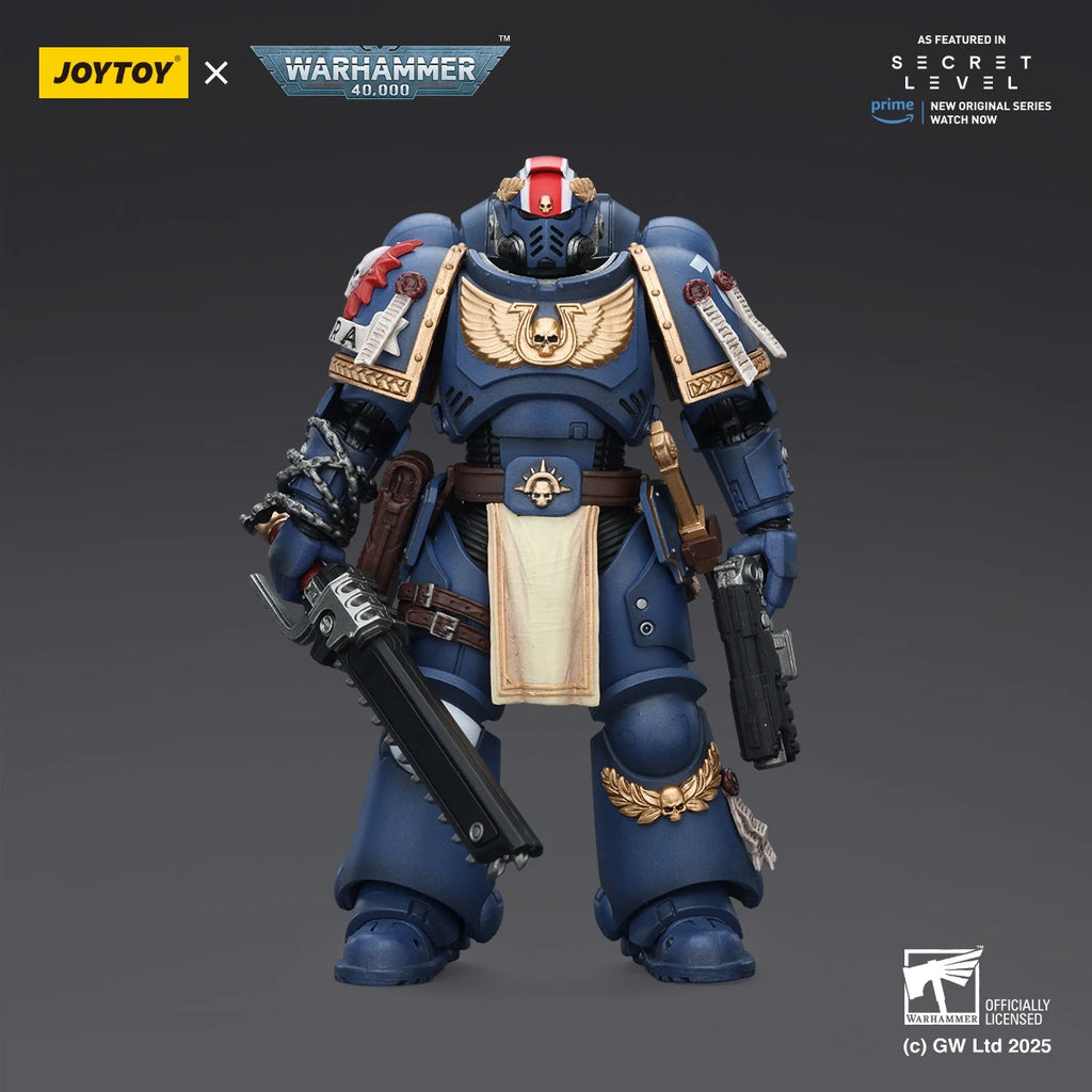 JOYTOY Warhammer 40K 1/18 Ultramarines Titus Metaurus Levantus Torvald Action Figure Model Dolls Toy for Collection Display