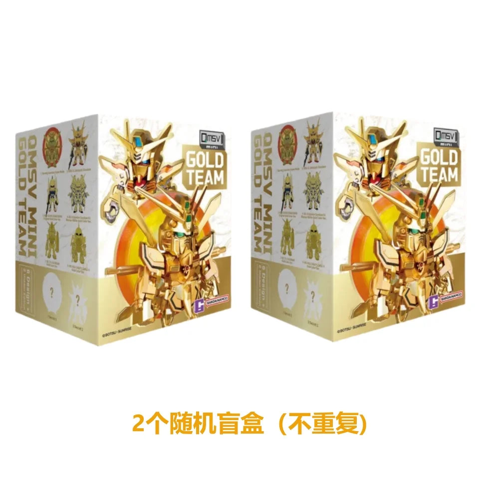 In Stock Bandai QMSV Mini Gold Team Blind Box Trendy Decoration GUN DA Model Toy Collectible Blind Box Trendy Gifts