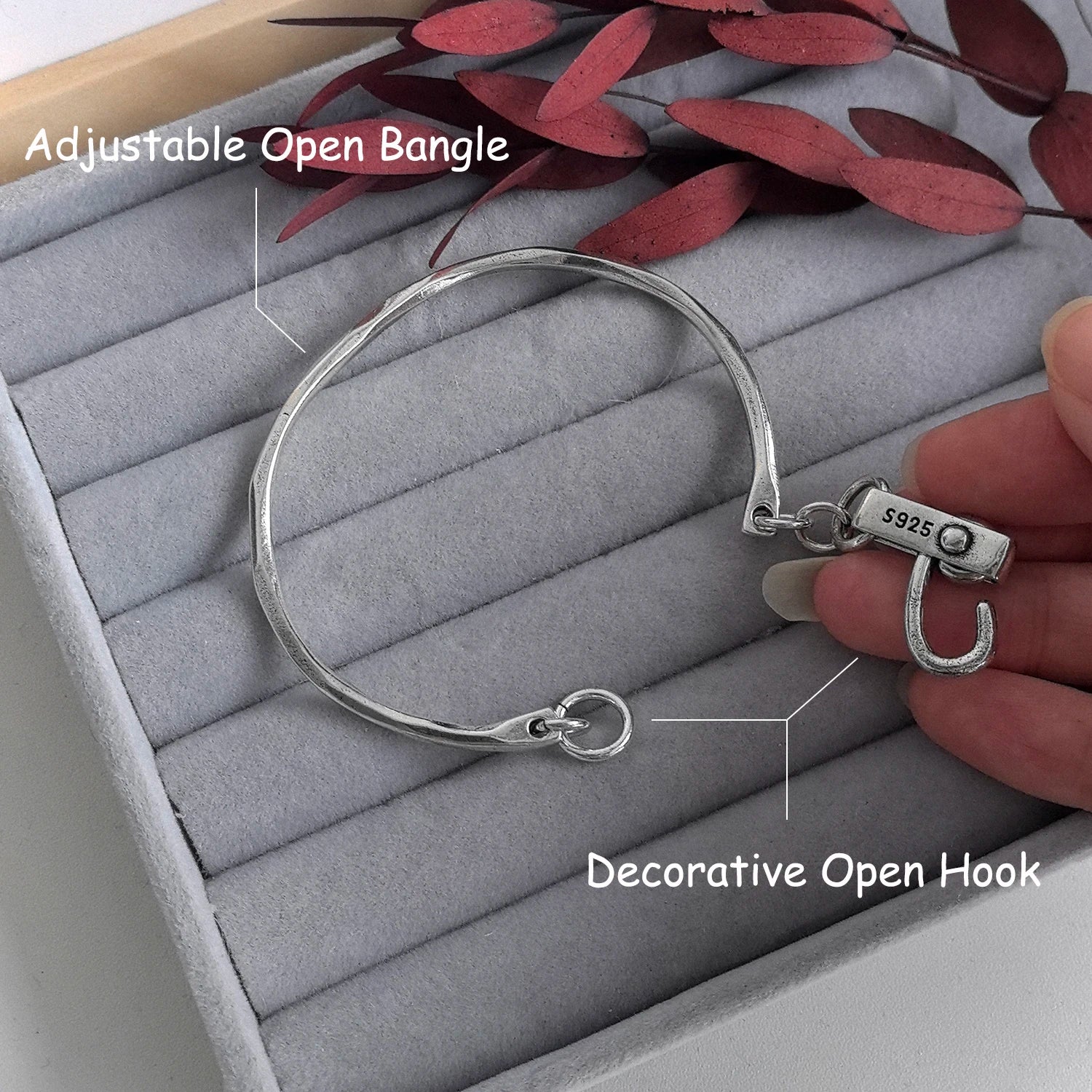 925 Sterling Silber Armband Armreif Vintage Offenes Schloss Geometrische Punk Für Frau Mädchen Mode Schmuck Geschenk Dropship Großhandel