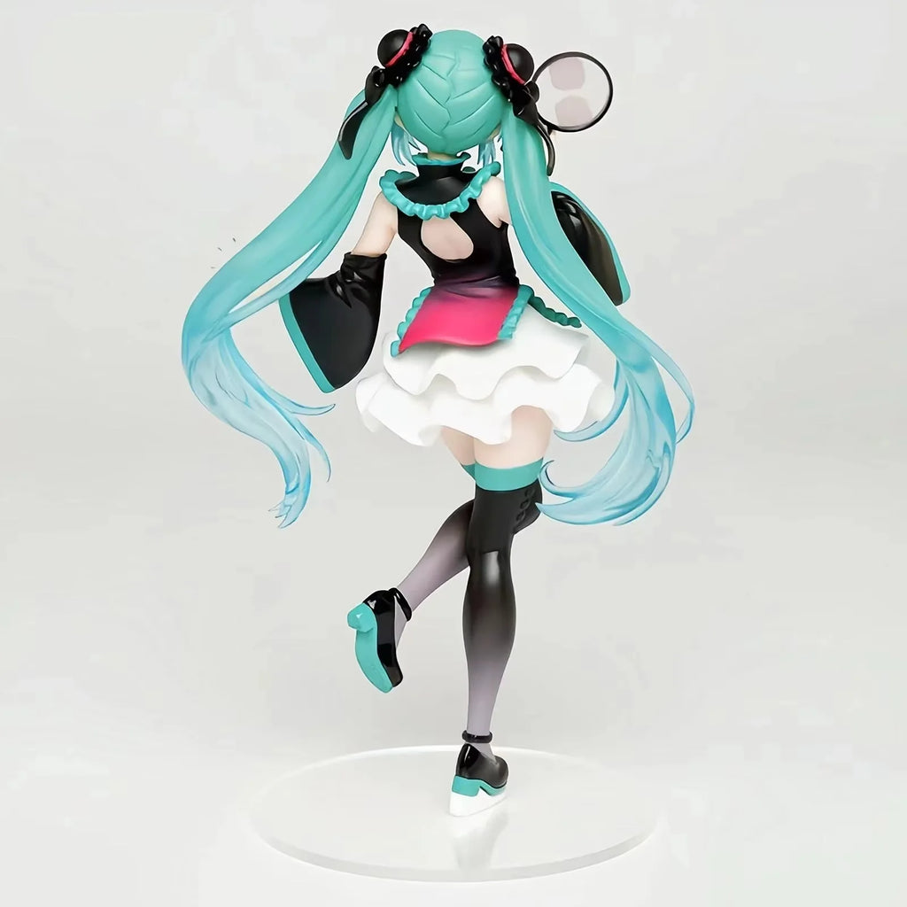 Hatsune Miku Chinoiserie Chi-Pao Jingpin Fan Garage Kit Collectible Action Figure Handmade Ornament for Figurine Collectors