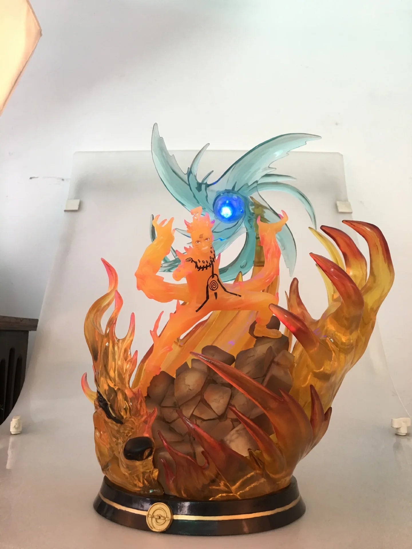 35cm Uzumaki Naruto Uchiha Sasuke Figure NARUTO GK Susanoo Rikudousennin Model Light-Up ModelDesktop Ornament Gift Toys for Boy