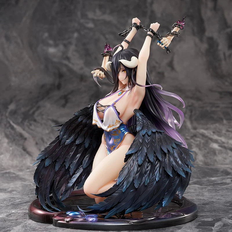 Genuine Animester Kdcolle Overlord Albedo Winged Kneeling Pose 1/7 Scale 21cm Plastic Figure Desktop Ornaments Collectibles 18+