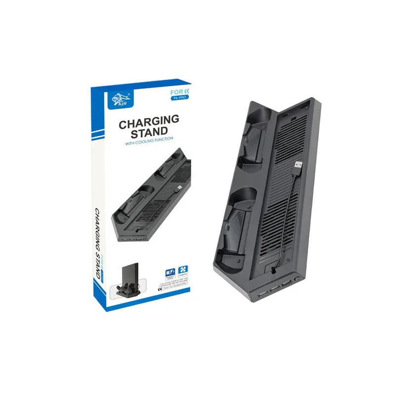 All-In-One-Kühlstation mit zwei Kühlerlüftern, vertikaler Ständer mit 2 Controller-Ladedocks für PlayStation4 für PS4/SLIM