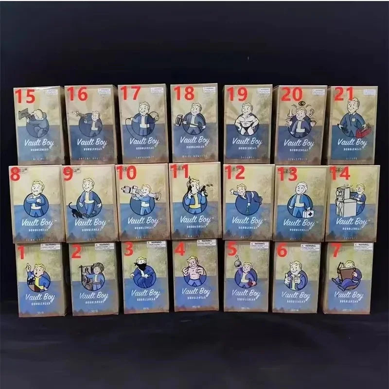 2025 Bobblehead Cute Vault Boy Full Set Figure Toys Anime Action Figure Statue Collection Model Doll Room Ornament Toys Kids Gif