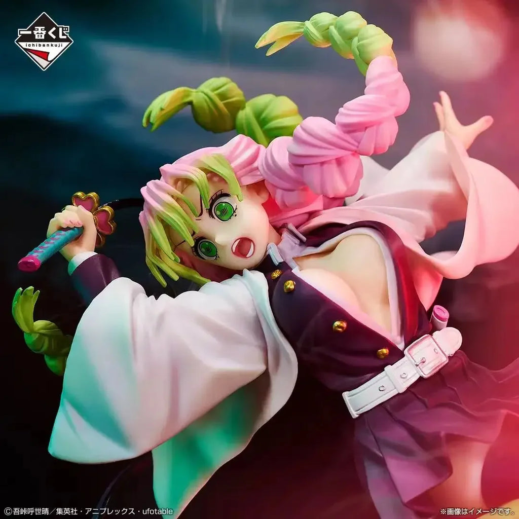 In Stock Original Bandai Ichibankuji Demon Slayer Exposed Knife Forging Village Kanroji Mitsuri Figure Anime Model Toy Gift