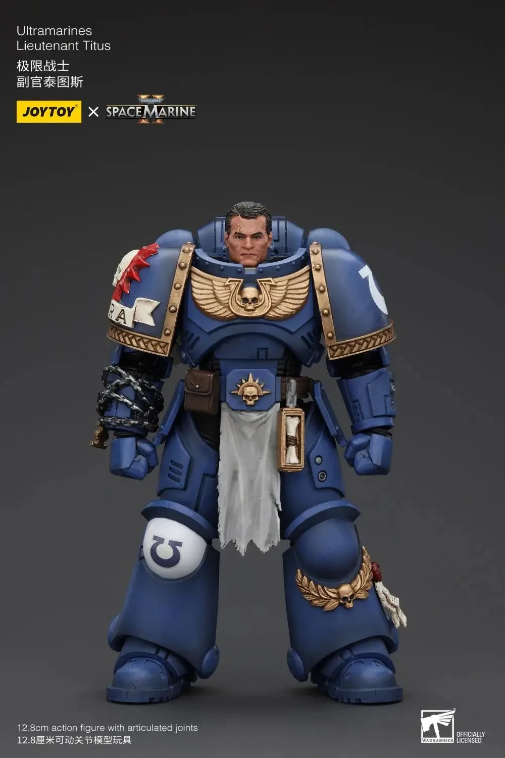 JOYTOY Warhammer 40K 1/18 Екшън фигурки Uitramarines лейтенант Титус Модел играчка момче подаръци 3.75 инча