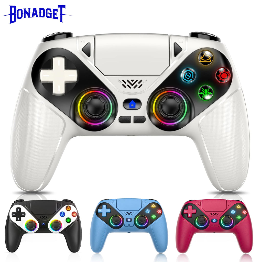 Controller for PS5 RGB Lirhts Wireless Gaming Controllers for Playstion 5 Pro/Slim/PC With Hall Effect Triggers Turbo Vibration