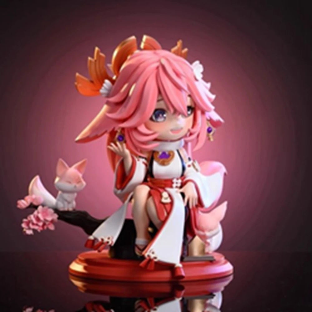 16CM Anime Game Genshin Yae Miko Figure Q version cute model toy gift collection Action Figure PVC Doll