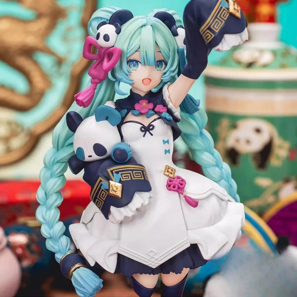 18CM Anime Hatsune Miku Figure National Style Fashion Panda MODERNCHINA Gift Collection Aciton Figure PVC