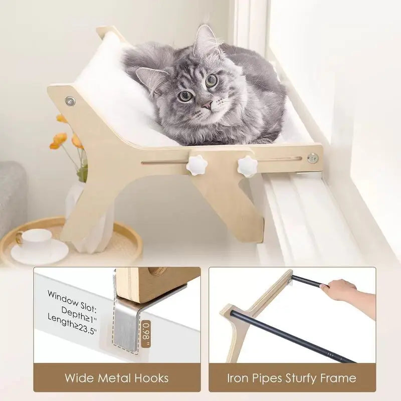 Cat House Window Perch Cat Window Resting Seat Easy Washable Fabric Hammock Hanging Bed Sleep Seat for Feline Naptime