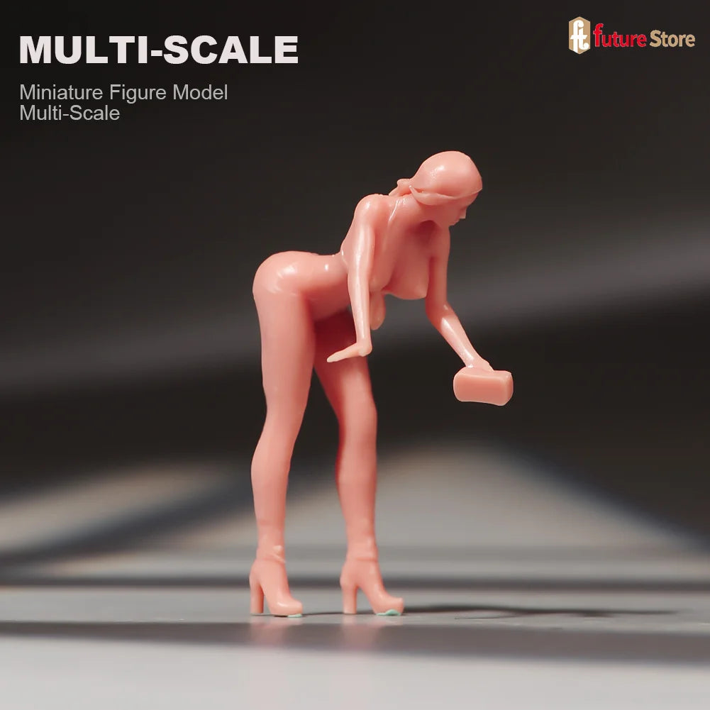 Miniature Figure 1/87 1/64 1/43 1/24 1/18 Summer Attire Women Beauty Female Dolls Clean The Car Scene Props Display Decor Crafts
