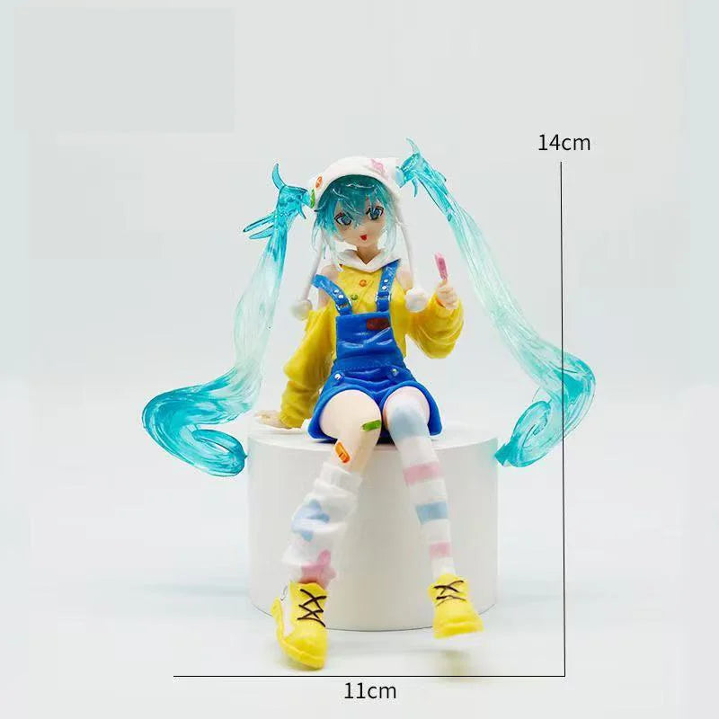 Original FuRyu Anime Figure Hatsune Miku Lollipop Noddle Stopper Toys Action Figurine PVC Model Collection Doll Gift