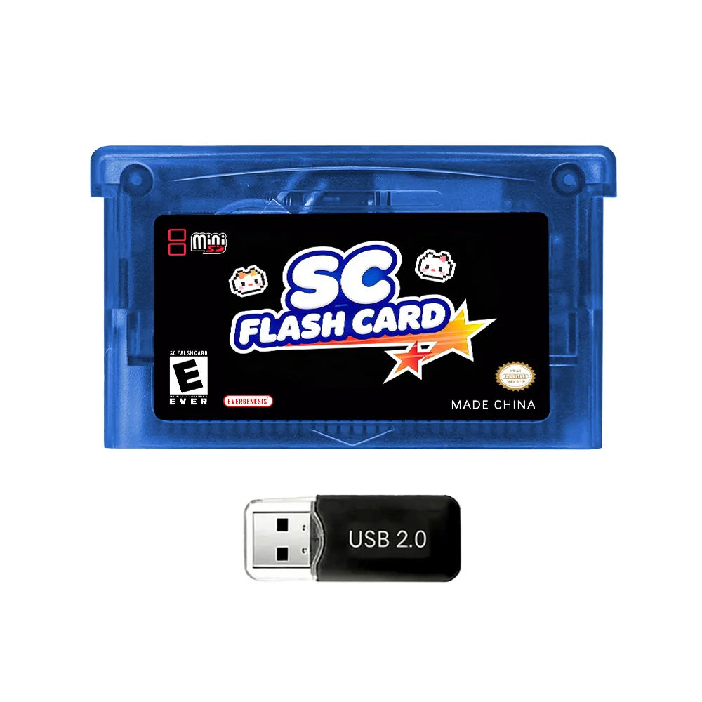 DGETG SCFW V2.0 GBA Flash Cart 5000+ Retro Games RTC 1M Flash NES Compatible with GBC GB NES DS Includes 8G TF Card