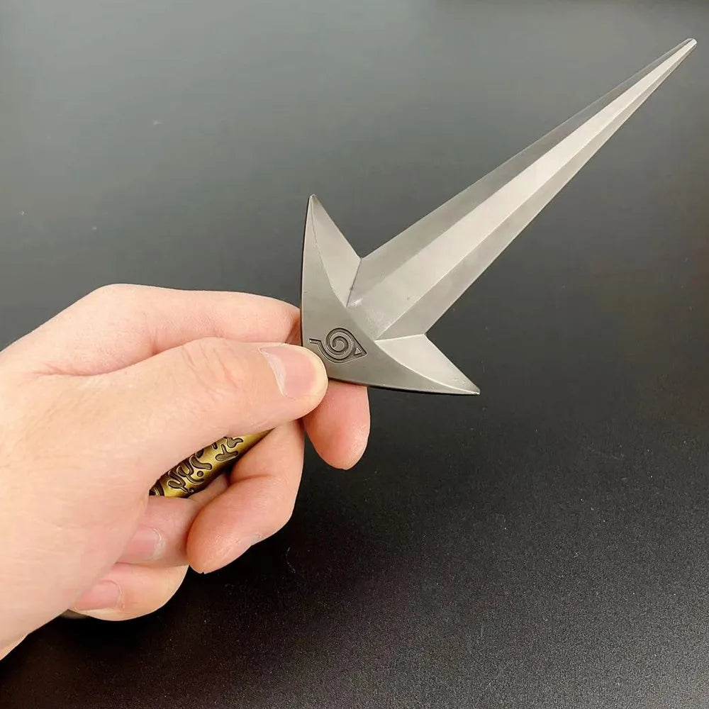 8,66 Zoll großes Naruto-Fliegende-Donnergott-Waffenmodell aus massivem Metall, Cosplay-Ninja-Requisite, Namikaze Minato Kunai, Schreibtischdekoration, Spielzeug