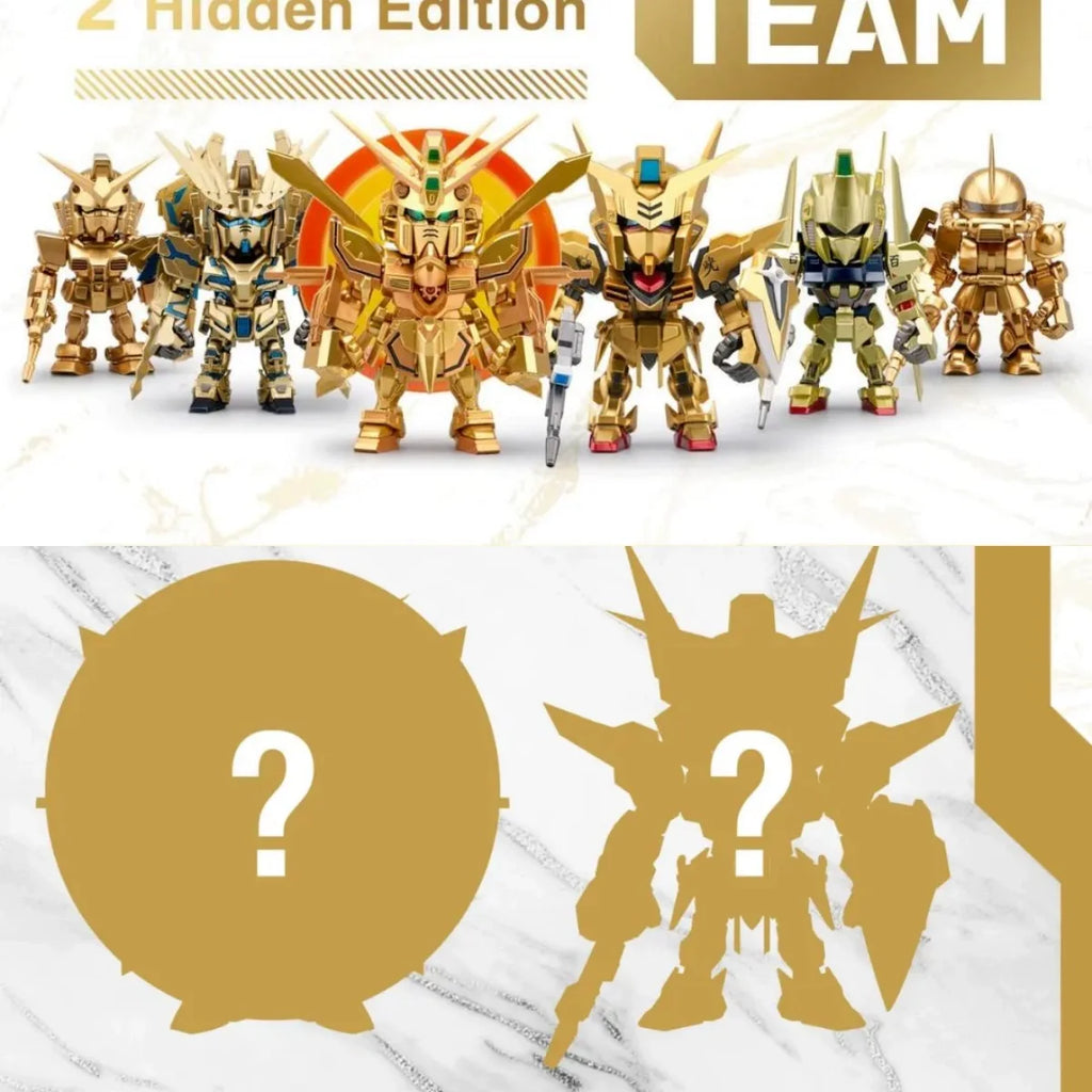 In Stock Bandai QMSV Mini Gold Team Blind Box Trendy Decoration GUN DA Model Toy Collectible Blind Box Trendy Gifts