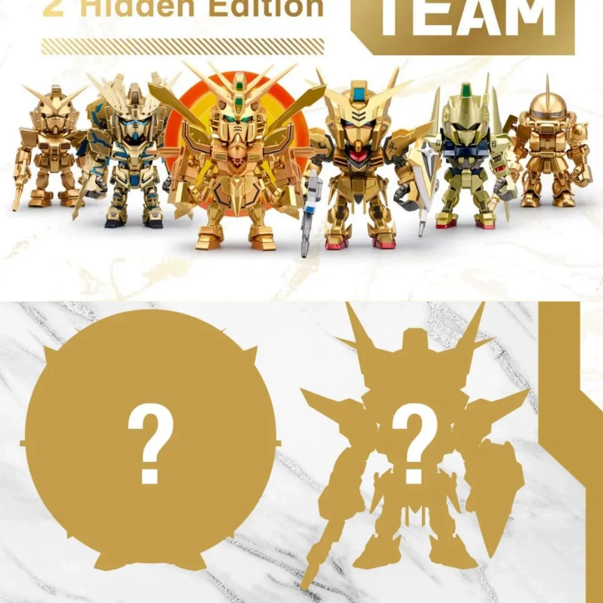 In Stock Bandai QMSV Mini Gold Team Blind Box Trendy Decoration GUN DA Model Toy Collectible Blind Box Trendy Gifts
