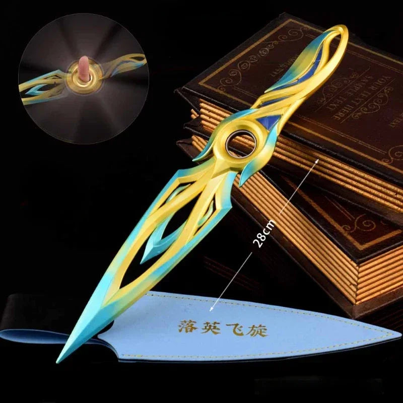 30 см Mystbloom Kunai Valorant нож син цветен вариант периферни метални мечове за меле оръжие модел игра колекционерски орнаменти играчки