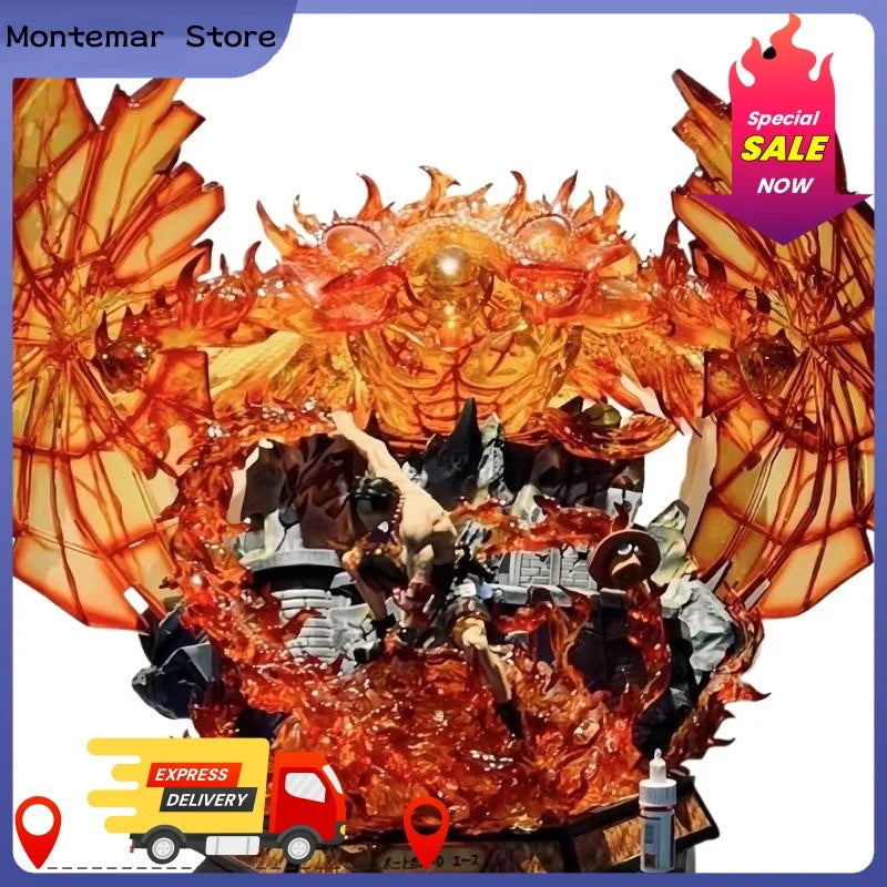 One Piece Figur Weißer Bart Portgas D Ace Gk Handgemachte modische Anime Puppe Statue Dekoration Modell Spielzeug Geschenk