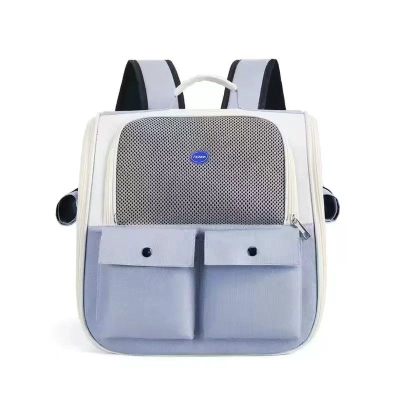 Verstellbarer Riemen, Tragetasche für Haustiere, faltbarer Katzenrucksack für Reisen im Freien, Belüftung, großer Katzentragerucksack