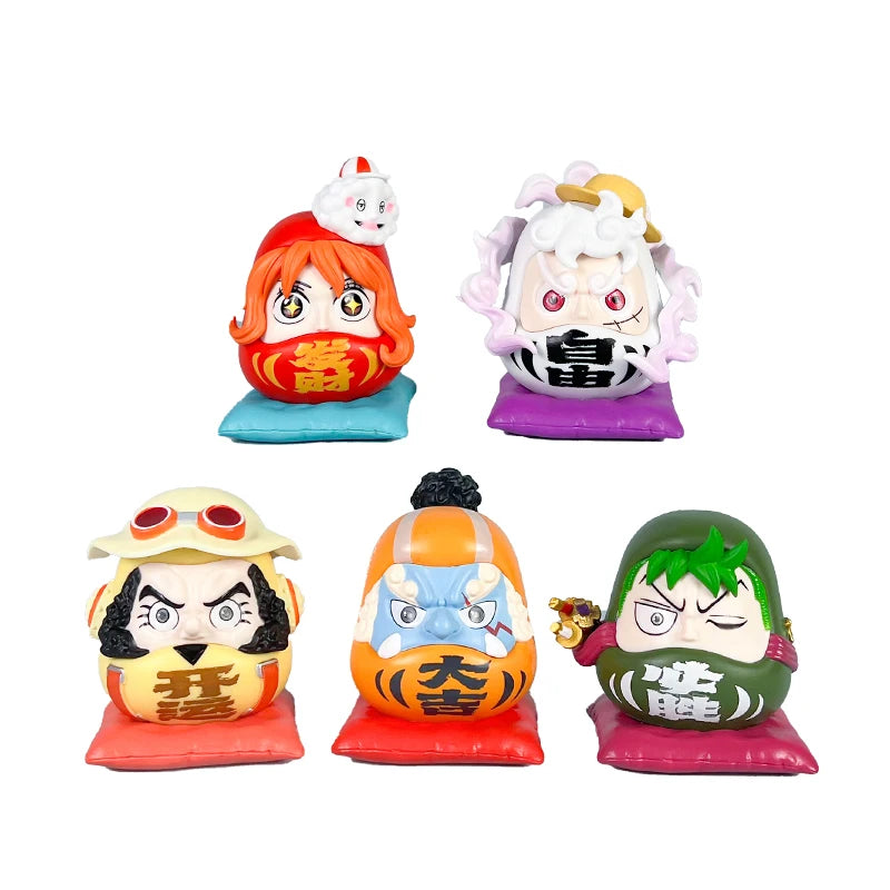 Anime 5Pcs/Set One Piece Damo Egg 7cm Figure Model Trend Toys Kawaii Doll Gear 5 Sun God Nika Luffy Zoro Sanji Nami Decor Gifts