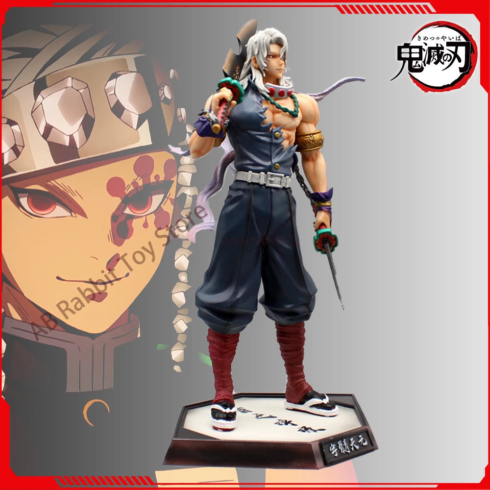 Dämon Slayer Anime Figur Uzui Tengen Figuren Sound Hashira Figur PVC Statue Modell Puppe Sammeln Schreibtisch Dekor Spielzeug Geburtstagsgeschenk