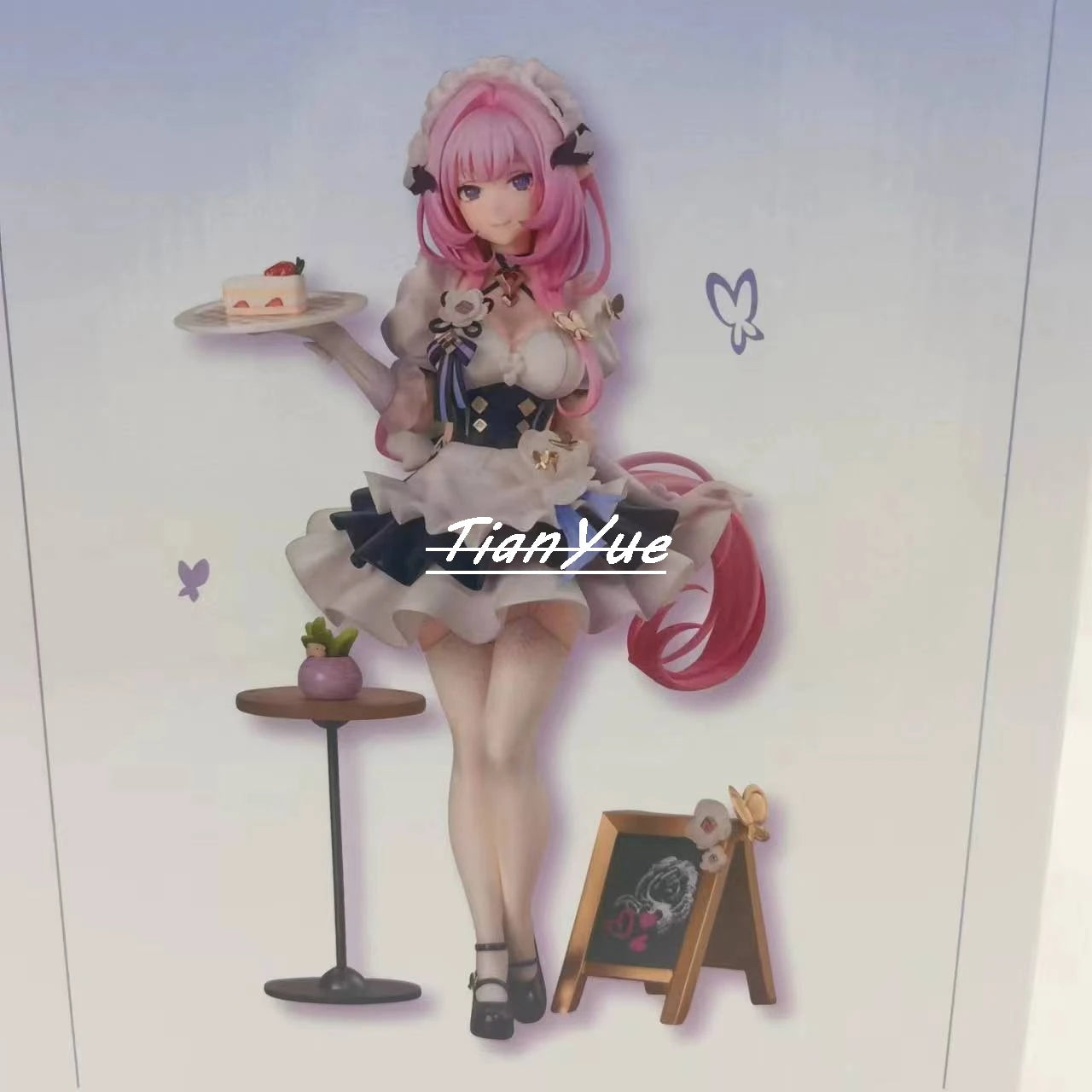 Anime Honkai Impact 3 Elysia Sweet Pink Cake maid beautiful girl PVC Action Figure Model Toys 24cm