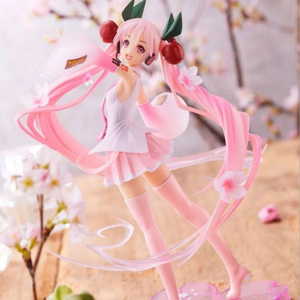Miku Hatsune Anime Figure Sakura Pink skirt  Princess Anime PVC 20CM Doll Collectible Model Statue Cosplay Gift for Fans