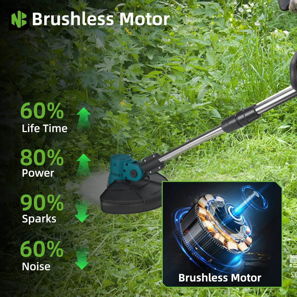 NEWBENY 4000W 9 Zoll Elektrischer Rasenmäher Cordless Garten DIY Reparatur Rasenflächen Hedge Trimmer Power Tools Für Makita Batterie Pin