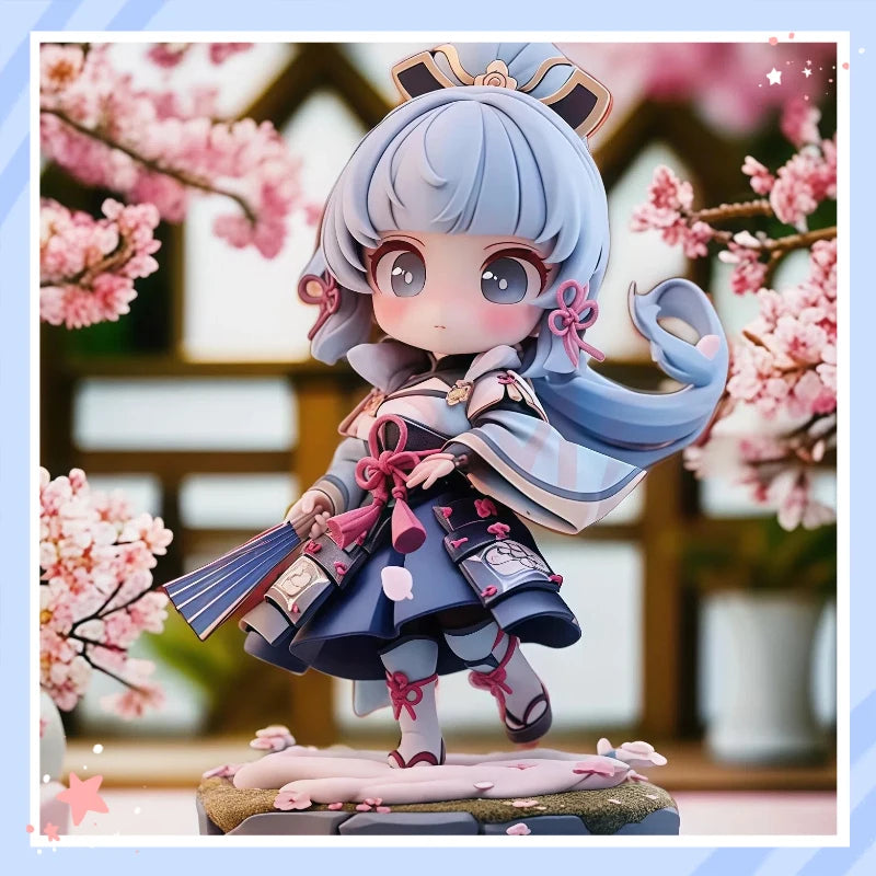 Ninety Seven Studio Kamisato Ayaka Q Style Cute Chibi Anime Figure PC Case Decoration Car Dashboard Ornament Gift For Anime Fans