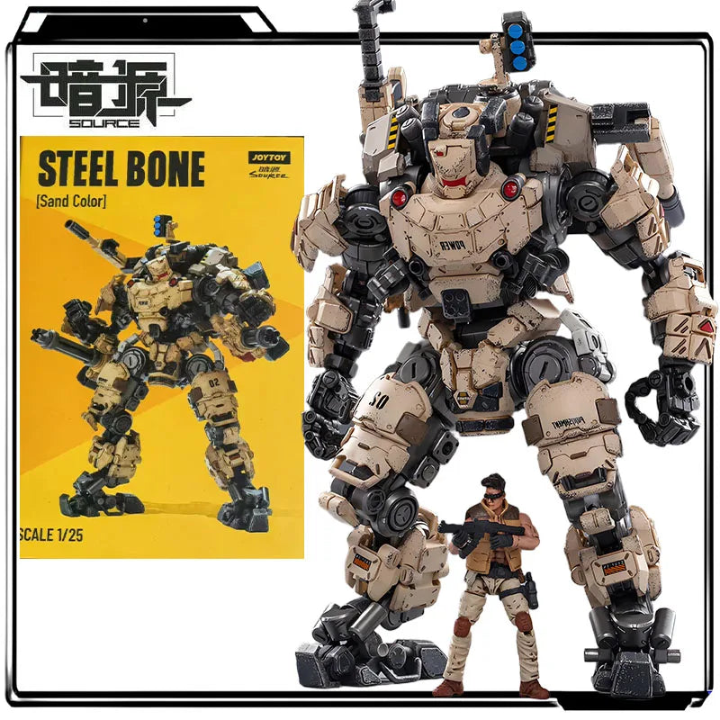 Official Genuine Joytoy Mecha, Steel Bone Robot Toy, Full Articulation Indust Equipped  Military Style Collectible Action Figure