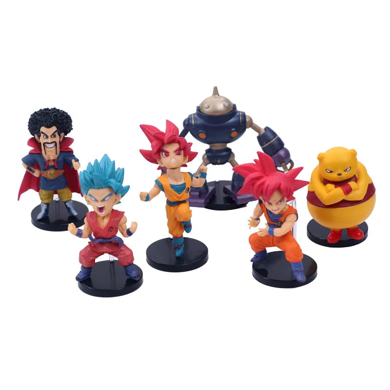 6Pcs/1Set WCF BANDAI Anime Dragon Ball Son Goku Burdock Series Figure Karifura Broli Set Model Toy Gift Collection Aciton Figure