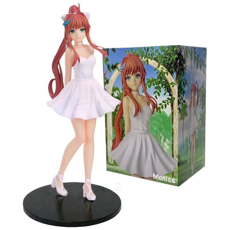 17cm POP UP PARADE Literature Club! Monika White Dress Anime Figure Sayori Action Figure Yuri/Natsuki Figure Model Doll Toy Gift