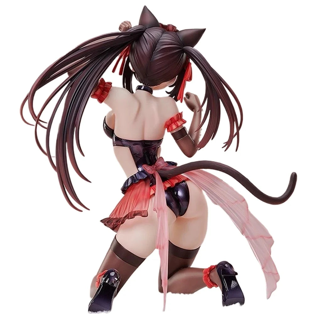 17cm Date A Live Kurumi Cat Ear Ver Pajamas Kneeling Pose Anime Figure Statue Desktop Decoration Gift