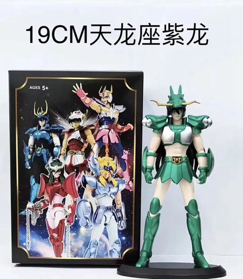 19CM Anime Figure Phoenix Ikki Hyoga Seiya Shiryu Standing Armor Model Children's Toys PVC Box Desktop Collection Decoration