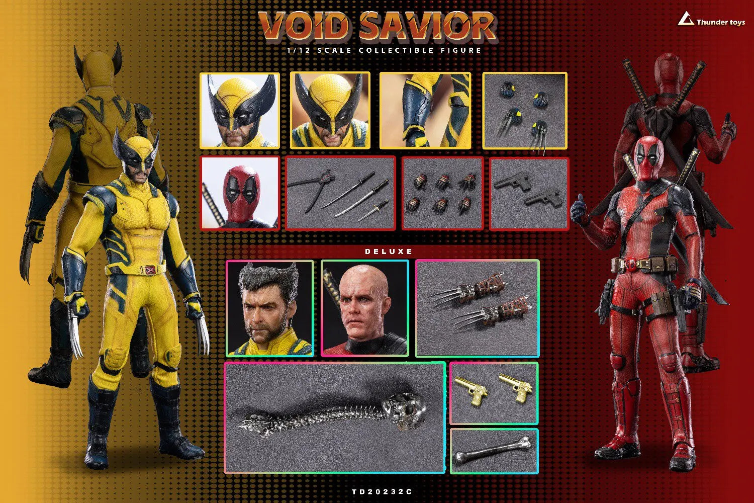 [In Stock] 1/12 Thunder Original Toys Void Saviour TD20232 Deadpool Wolverine, 6-Inch Complete Set, Action Figure Toy