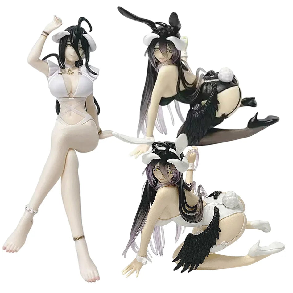 11-16cm Overlord Albedo Bunny Girl Swimsuit  PVC Anime Action Figures Model Collection Ornament Anime Cartoon Model Toy Gift