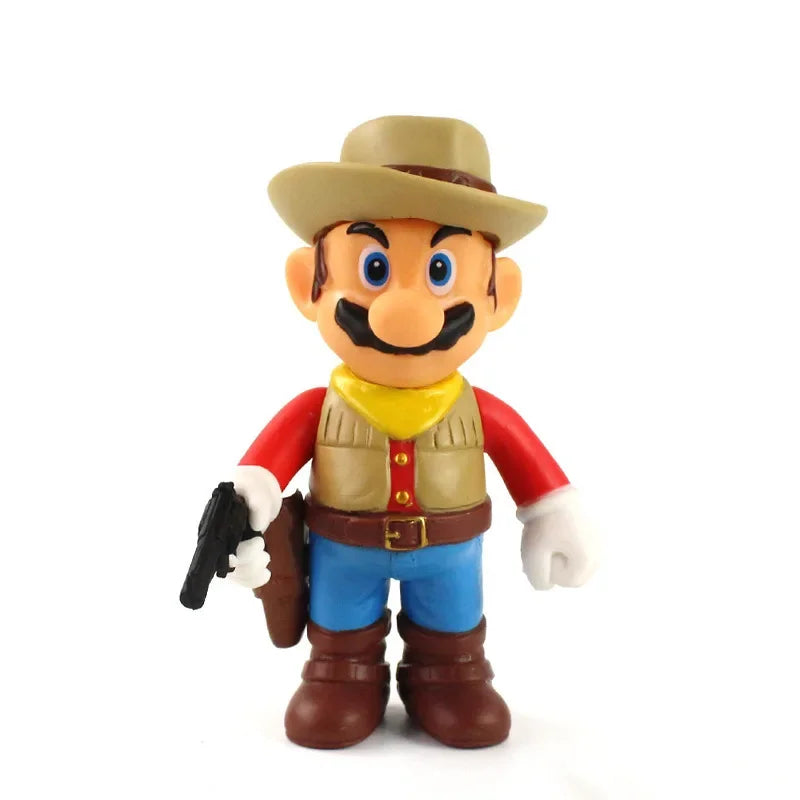 Super Mario Bros Action Figure Toys Toad Peach Luigi Yoshi Donkey Kong Wario Anime Model Ornaments For Children Birthday Gift