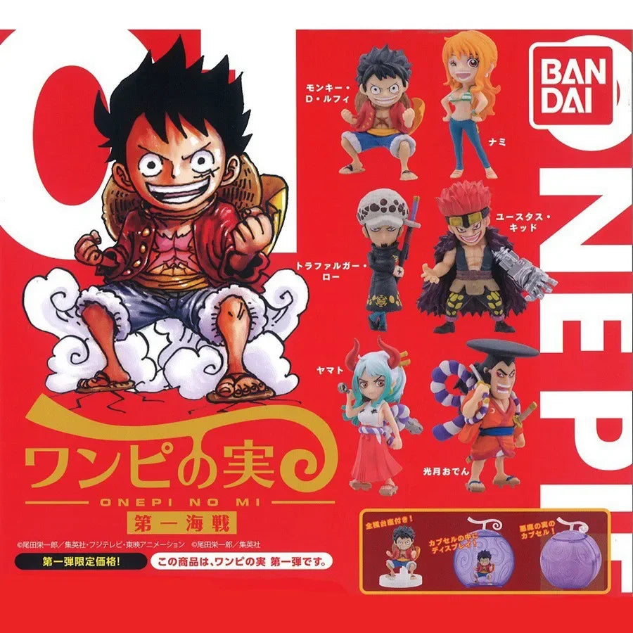 In Stock Bandai Original ONE PIECE Gashapon Vo.1 Devil's Fruit Luffy Nami Law Eustass Kid Yamato Kozuki Oden Anime Figures Gifts