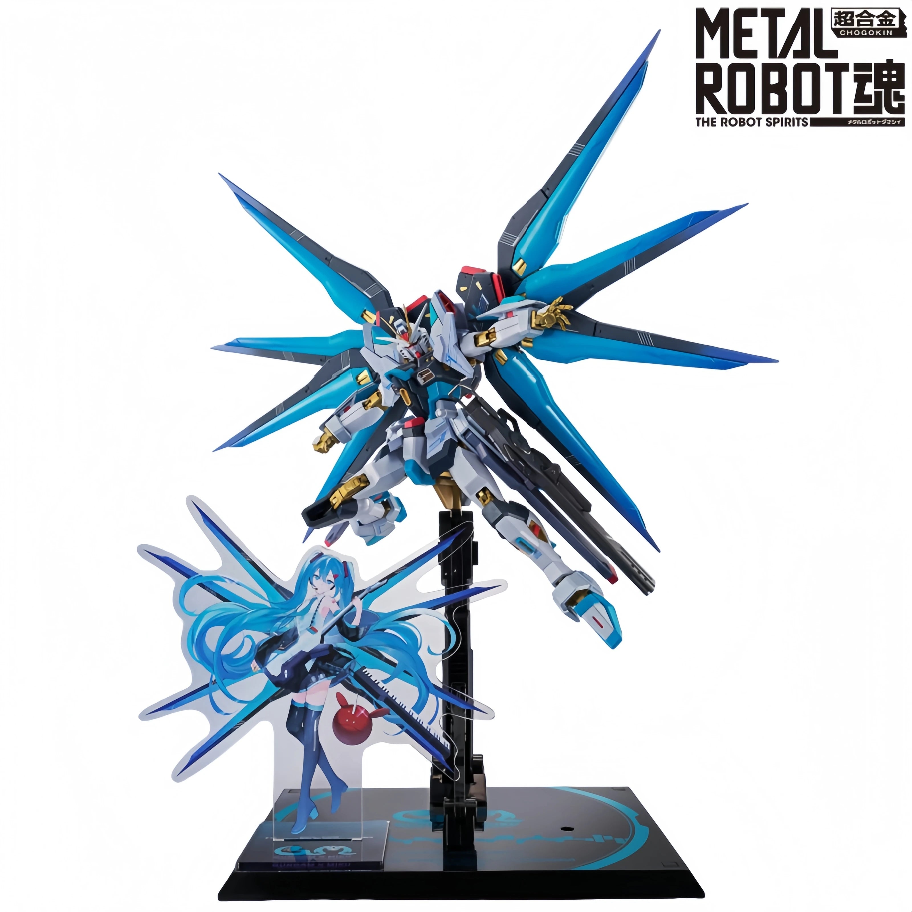 Bandai Anime Original Action Figure METAL ROBOT Spirits Strike Freedom Gundam Type II Hatsune Miku Ver. Limited Edition In Stock