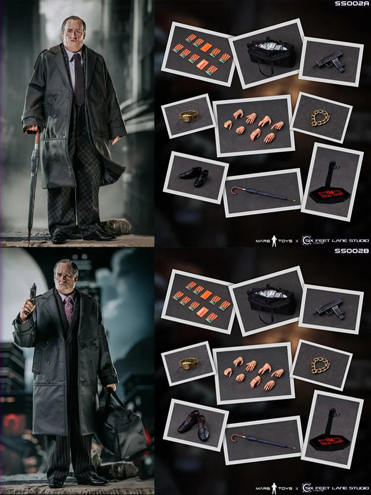 Mars Toys SS002 A Grid Cloth B Strip Suit 1/6 The Bar Boss Penguin Bewegliche Mann-Anzugfigur 30 cm Soldatenmodell Geschenkkollektion